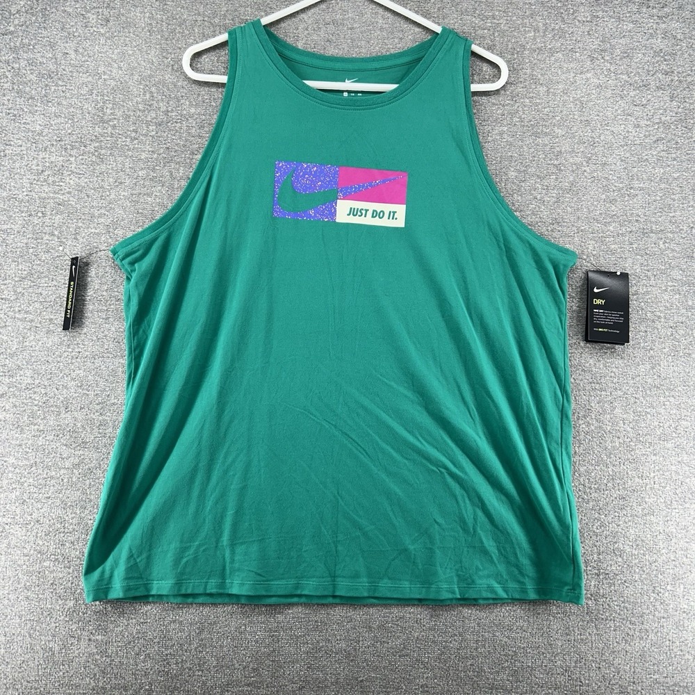Nike Dri Fit Tank Top Women Size XXL Green Training NEW